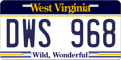WV license plate DWS968