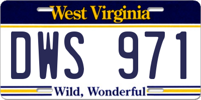 WV license plate DWS971