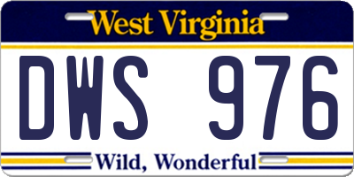 WV license plate DWS976