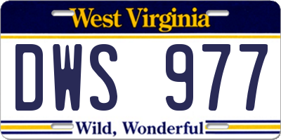 WV license plate DWS977