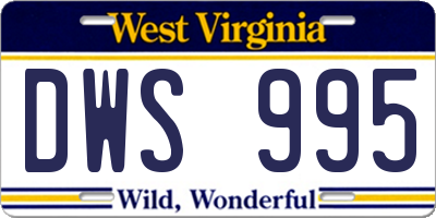 WV license plate DWS995