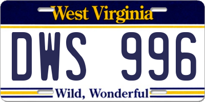 WV license plate DWS996