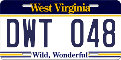 WV license plate DWT048