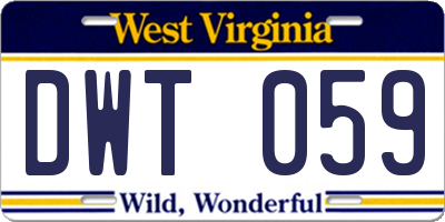 WV license plate DWT059