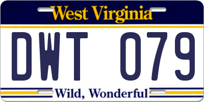 WV license plate DWT079