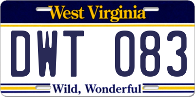WV license plate DWT083