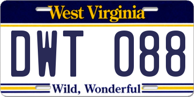 WV license plate DWT088