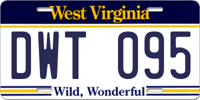 WV license plate DWT095