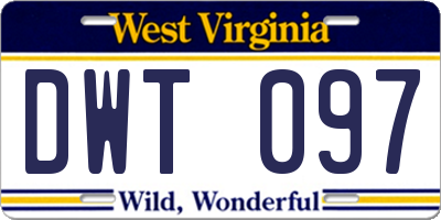 WV license plate DWT097