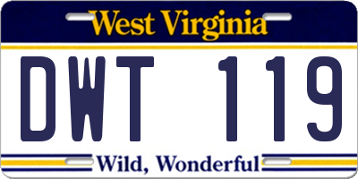WV license plate DWT119
