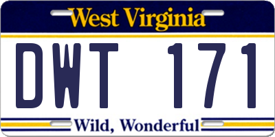 WV license plate DWT171