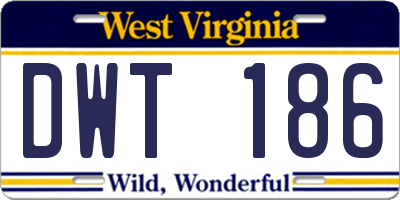 WV license plate DWT186