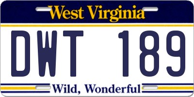 WV license plate DWT189