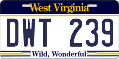 WV license plate DWT239
