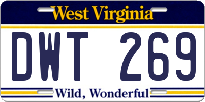 WV license plate DWT269