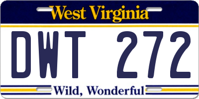 WV license plate DWT272