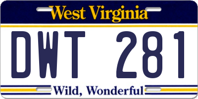 WV license plate DWT281