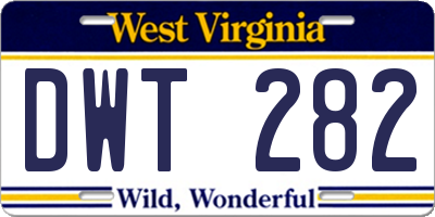 WV license plate DWT282