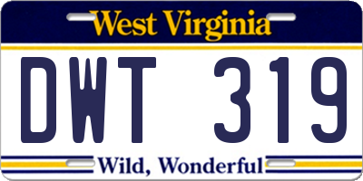 WV license plate DWT319