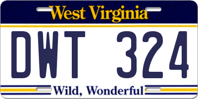 WV license plate DWT324