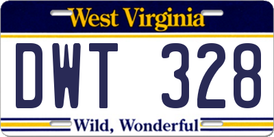 WV license plate DWT328