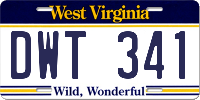 WV license plate DWT341