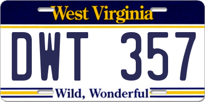 WV license plate DWT357
