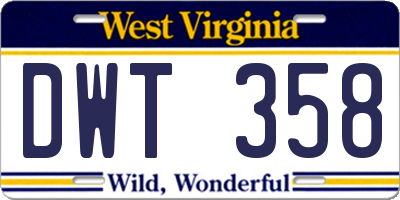 WV license plate DWT358