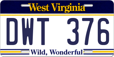 WV license plate DWT376