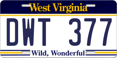 WV license plate DWT377