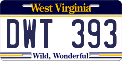 WV license plate DWT393