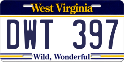 WV license plate DWT397