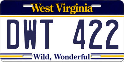 WV license plate DWT422