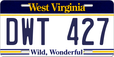 WV license plate DWT427