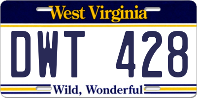 WV license plate DWT428