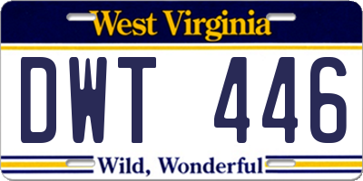 WV license plate DWT446