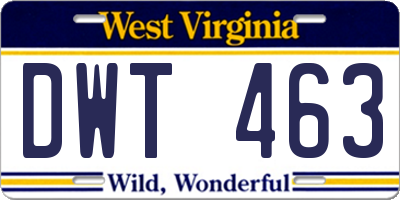 WV license plate DWT463