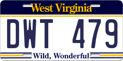 WV license plate DWT479