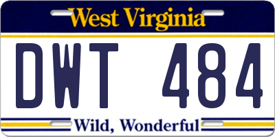 WV license plate DWT484