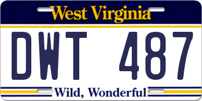 WV license plate DWT487