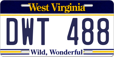 WV license plate DWT488