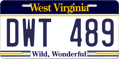 WV license plate DWT489