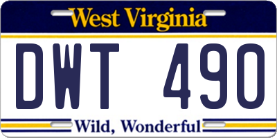 WV license plate DWT490