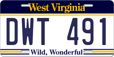 WV license plate DWT491