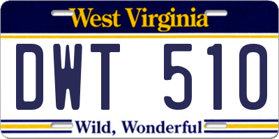 WV license plate DWT510