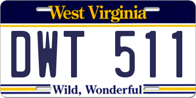 WV license plate DWT511