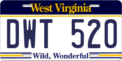 WV license plate DWT520