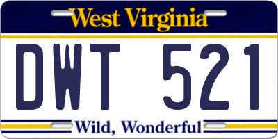 WV license plate DWT521
