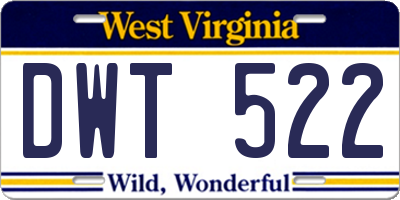 WV license plate DWT522