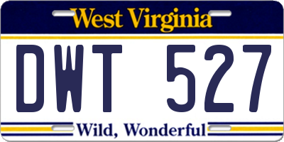 WV license plate DWT527